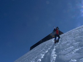 in cima alla punta Gnifetti (capanna Margherita)